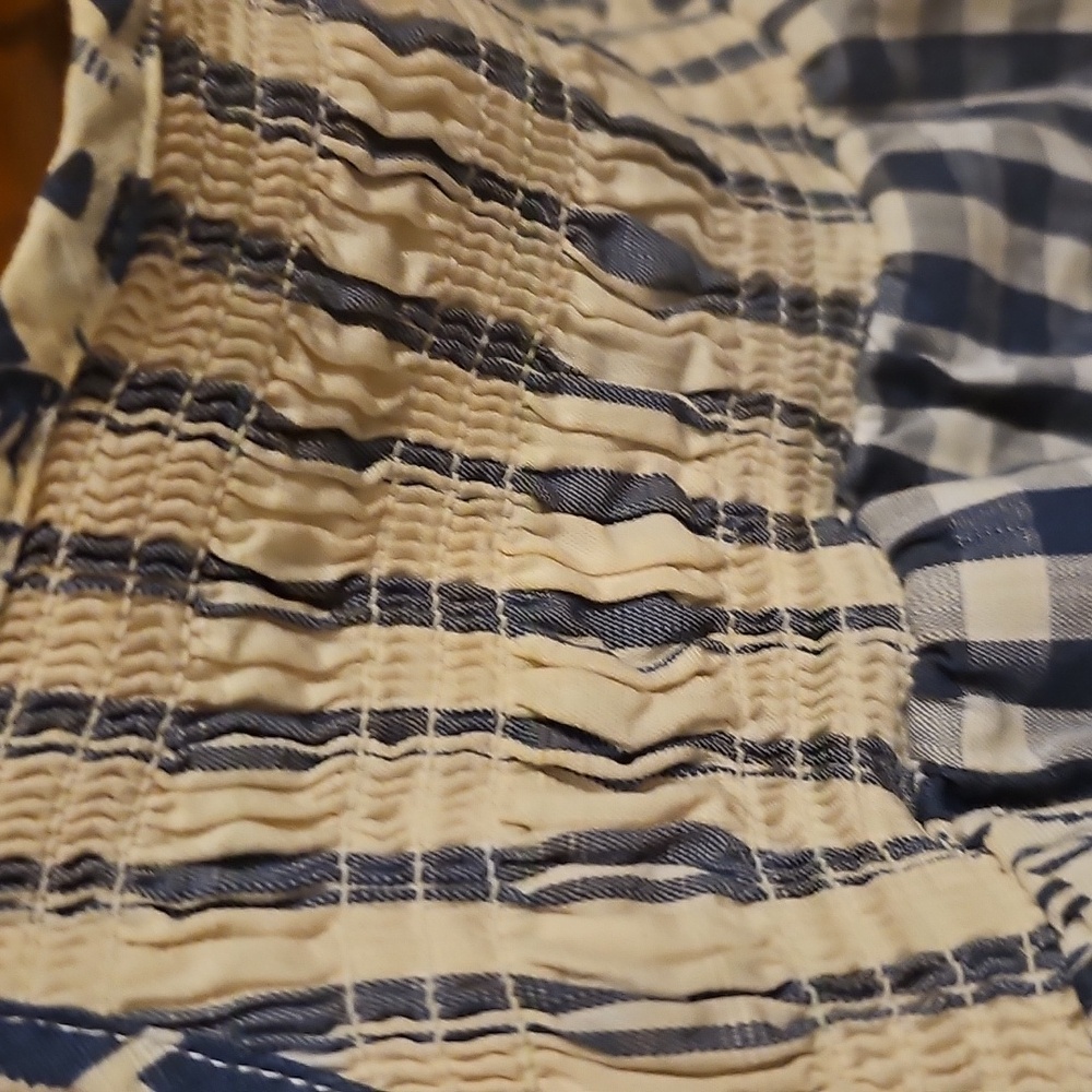 Universal Threads Blue And Cream Patchwork Maxi D… - image 4